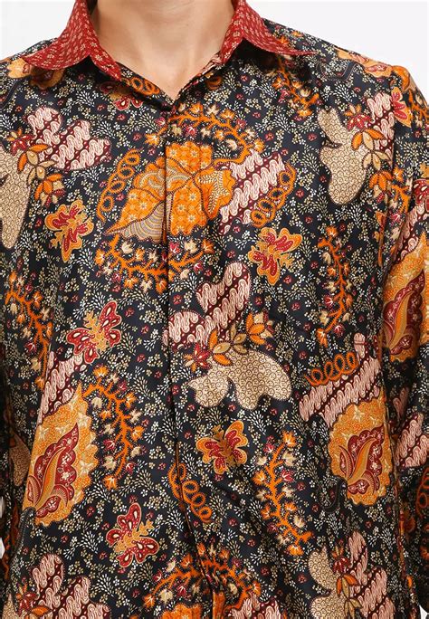 Jual Krisna Batik Daffa Shirt Kemeja Batik Semi Sutra Furing Lengan