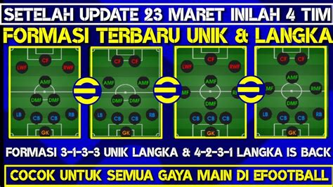 INILAH 4 TIM FORMASI TERBARU UNIK LANGKA EFOOTBALL 2023 SETELAH