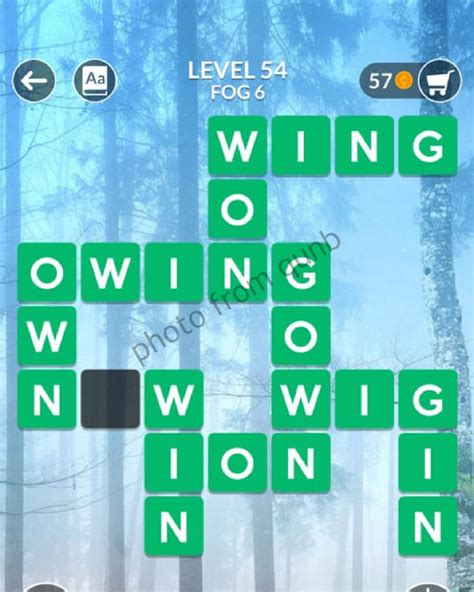 Wordscapes Level 54 Fog 6 Answers