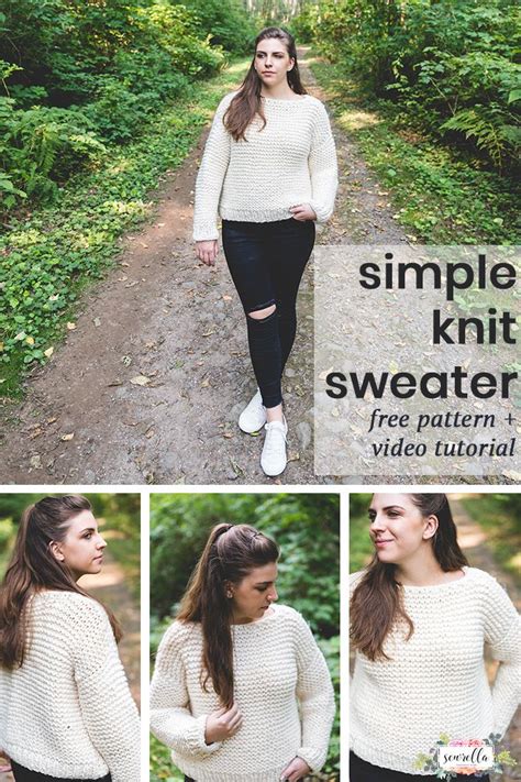 Beginner Knit Garter Stitch Sweater Free Pattern Sewrella