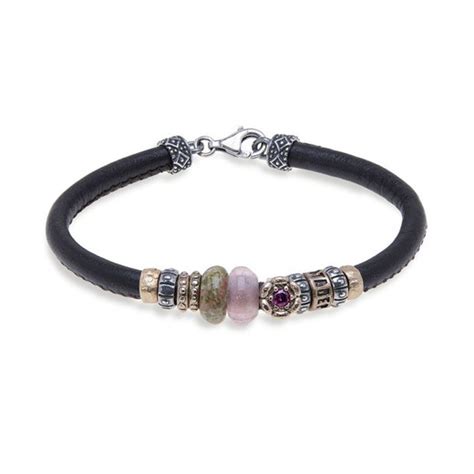 Wb X Pulsera Platadepalo De Cuero Para Mujer Joyeria Pont