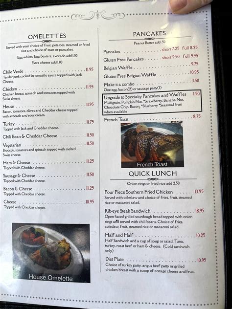 Menu at Hidden Cafe, Camarillo