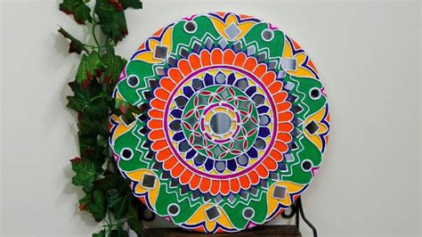 Diy Mud Mirror Art On Canvas Diy Easy Lippan Kaam Gujrat Kutch