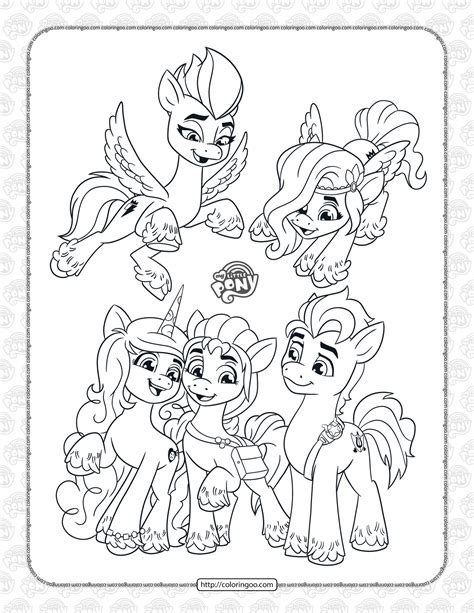 MLP New Generation Characters Coloring Page