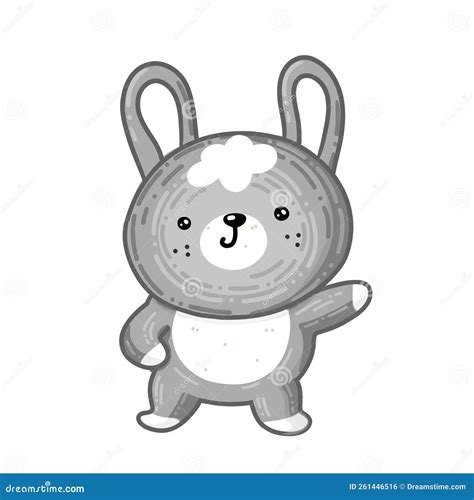 Happy Easter Bunny Vector Illustration Cute Rabbit Cartoon Character