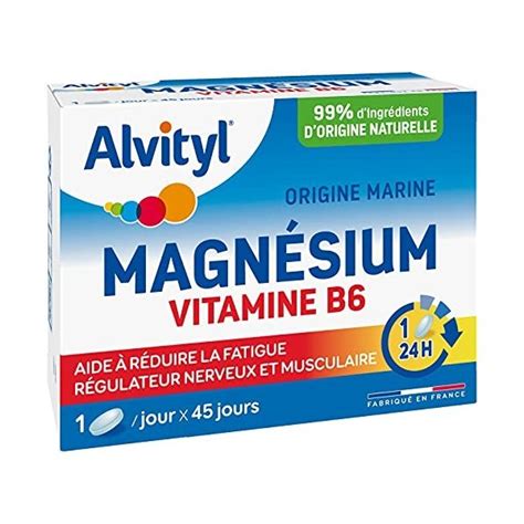 Alvityl Magnésium Vitamine B6 Origine marine Aide à réduire l