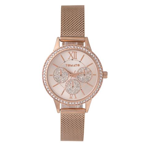 Rose Gold Mesh Watch 3087393 Tomato