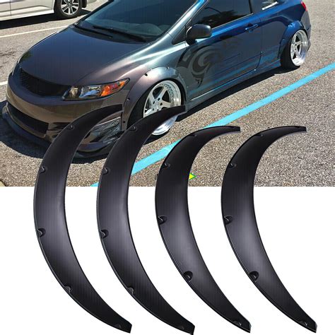 Snapklik Pcs Black Universal Car Flexible Fender Flares Wheel