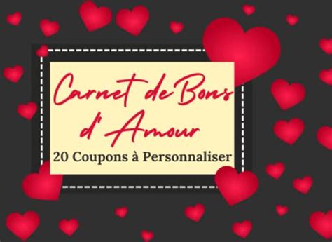 Carnet De Bons Damour 20 Coupons à Personnaliser Carnet De 20 Bons Damour En Couleur A