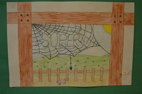 Charlotte's Web Inspired Art: Super Spider Web Drawing