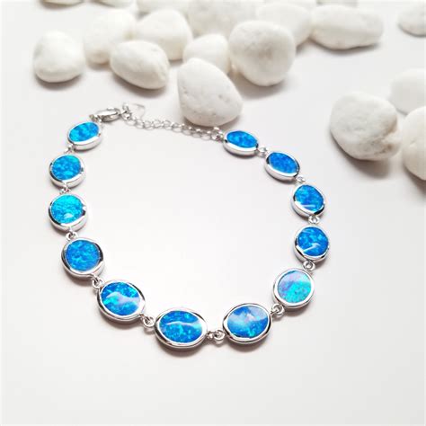 Opal Bracelet Blue Opal Bracelet Fire Opal Bracelet Cuff