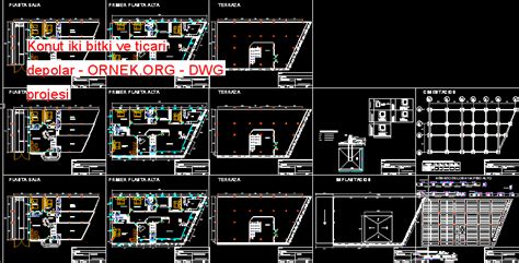 Proje Sitesi Konut Iki Bitki Ve Ticari Depolar Autocad Projesi 63054