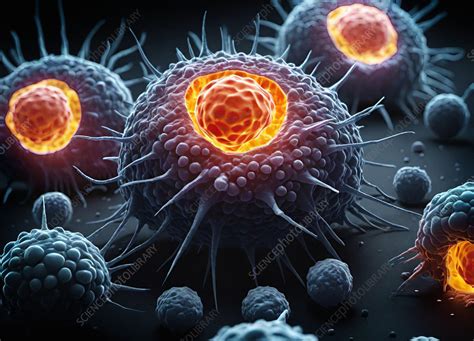 Cancer Cells Illustration Stock Image F042 9242 Science Photo