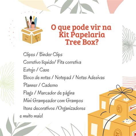 Kit De Papelaria Tree Box Volta S Aulas Escrit Rio Material