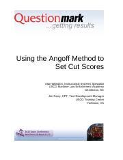 Modified Angoff - Using the Angoff Method to Set Cut Scores Alan Wheaton Instructional Systems ...