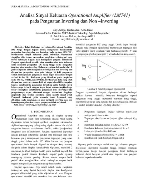 Pdf Sinyal Keluaran Operating Amplifier Op Amp Pada Inverting Dan