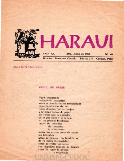 CEDOC Medio Siglo de Poesía Peruana Haraui n 66 año XX