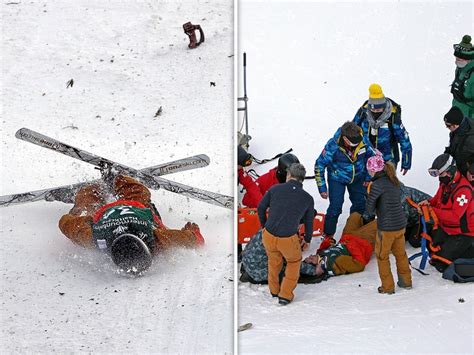 U S Skier George Mcquinn Knocked Unconscious After Brutal Crash Caught