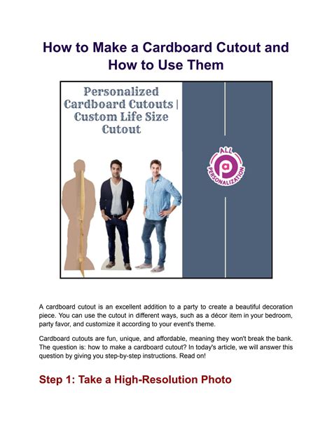 How To Make A Cardboard Cutout And How To Use Them By All Personalization Issuu