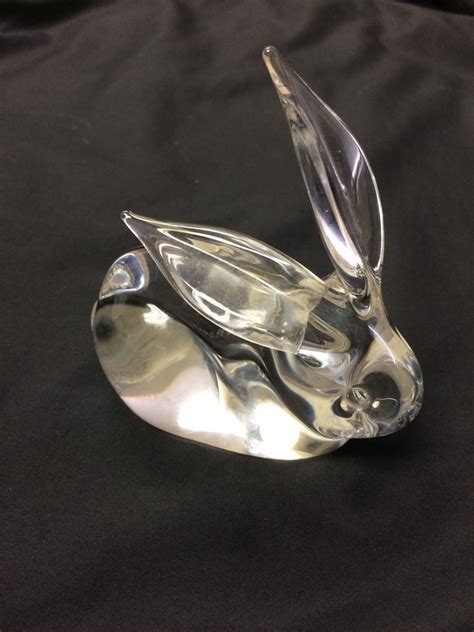 Daum France Crystal Bunny Rabbit Paperweight Signed 1865554003