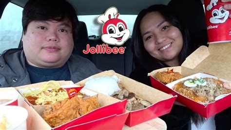 Jollibee Mukbang Chicken Joy Spaghetti Palabok Burger Steak