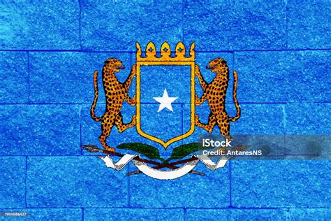 Flag And Coat Of Arms Of Federal Republic Of Somalia On A Textured Background Concept Collage