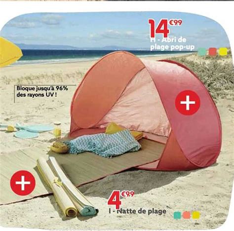 Promo Abri De Plage Pop Up Natte De Plage Chez GiFi ICatalogue Fr