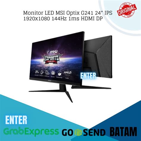 Jual Monitor LED MSI Optix G241 24 IPS 1920x1080 144Hz 1ms HDMI DP