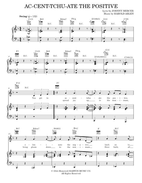 Play Official Version Of Ac Cent Tchu Ate The Positive Sheet Music By