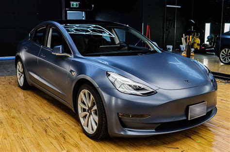 3m Satin Thundercloud Tesla Model 3 Twiisted Wrap