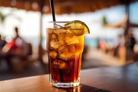 Premium AI Image Closeup Of A Refreshing Cold Cola Soda Drink In A