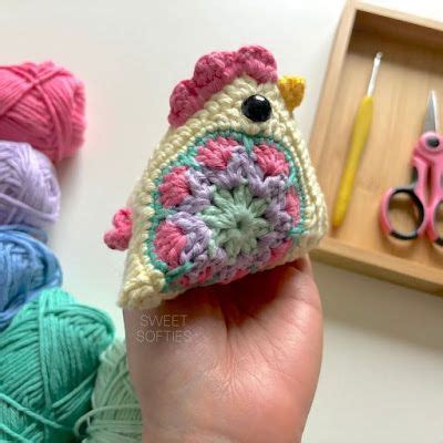 Sweet Softies Granny Square Chicken Free Crochet Pattern Easter