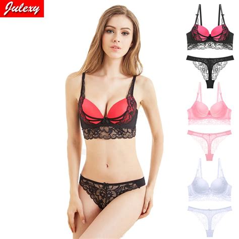 Julexy New Sexy Abc Cup Women Bra Set Lace Underwear Panty Set