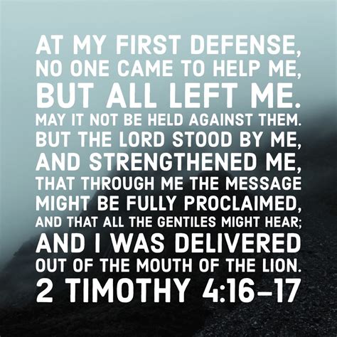 2 Tim 416 17 Strength Encouraging Bible Verses