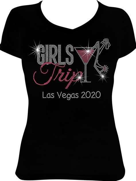 Girls Trip Martini Bling Shirt Girls Trip Bling Shirts Girls Trip