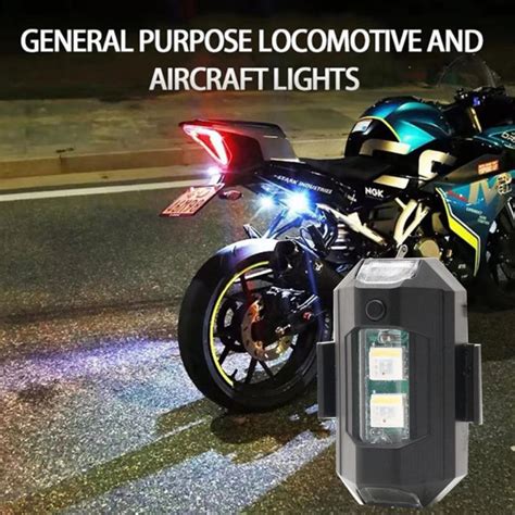 Universal Motorcycle Anti Collision Warning Light Led Aircraft Strobe