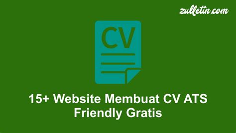 Website Membuat Cv Ats Friendly Gratis