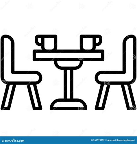 Table And Chair Icon Coffee Shop Related Vector Stock Vector