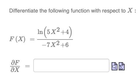 Solved Differentiate The Following Function With Respect To