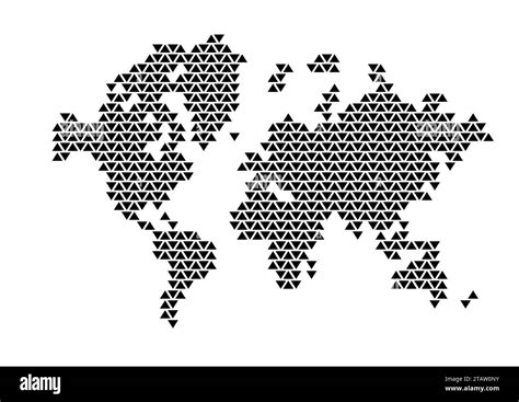 Abstract geometric world map. Vector creative design. Triangle shapes ...