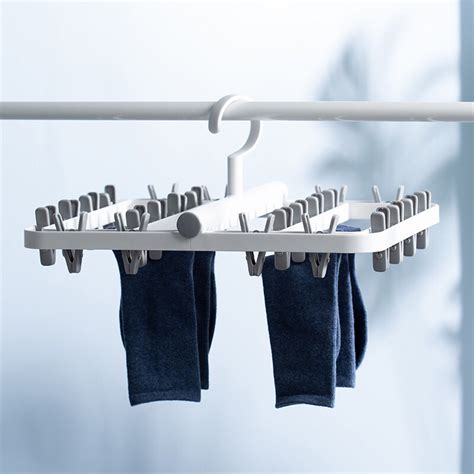 6 24 Clothes Peg Hanger Foldable Laundry Hanging Clips Multi Pegs