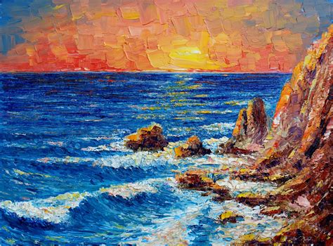 Sea Sunset Painting by Haykuhi Khachatryan