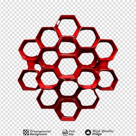 Premium Psd Hexagon Red Isolated On Transparent Backgroundpng