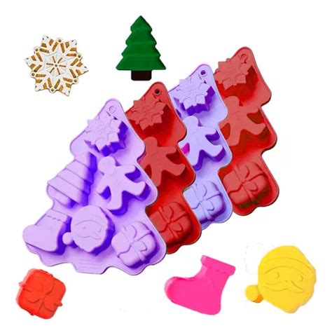 Molde Silicon Navidad Velas Chocolates Jabones Pan 5 Figuras Envío gratis