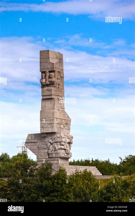 Denkmal Ehrt Battale Auf Westerplatte Erste Schlacht Von Zweiter