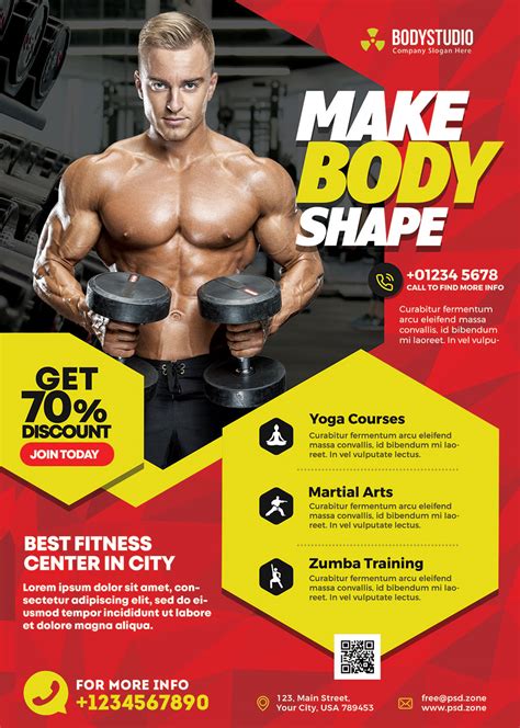 Gym And Fitness Ad Flyer PSD Template - PSD Zone