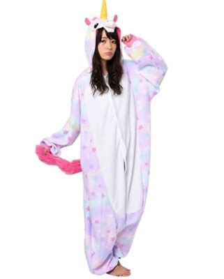 Generico Pijama Enterito Kigurumi De Unicorno Estrellas Adulto