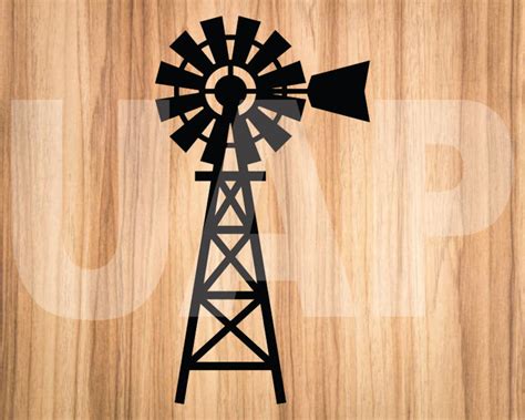 Dxf Farming Windmill Svg Clipart Image Svg Pdf Cameo Silhouette The