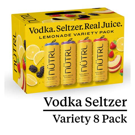 Nutrl Vodka Hard Seltzer Lemonade Variety Pack 8pk 12oz Slim Cans 45