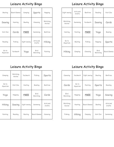 Recreation And Leisure Activities Word Scramble Wordmint